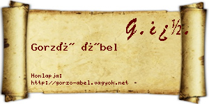 Gorzó Ábel névjegykártya